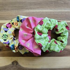 Colorful Ladybug Scrunchie Set